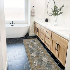 Moroccan Trellis Hallway Runner Washable Rug Non Slip Boho Area Rug