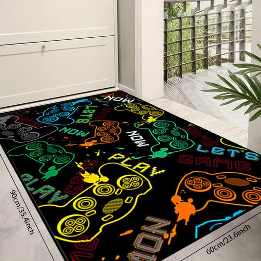 Colorful Video Game Console Floor Mat - Anti Slip Home Decor