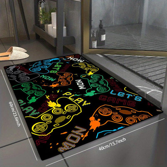 Colorful Video Game Console Floor Mat - Anti Slip Home Decor