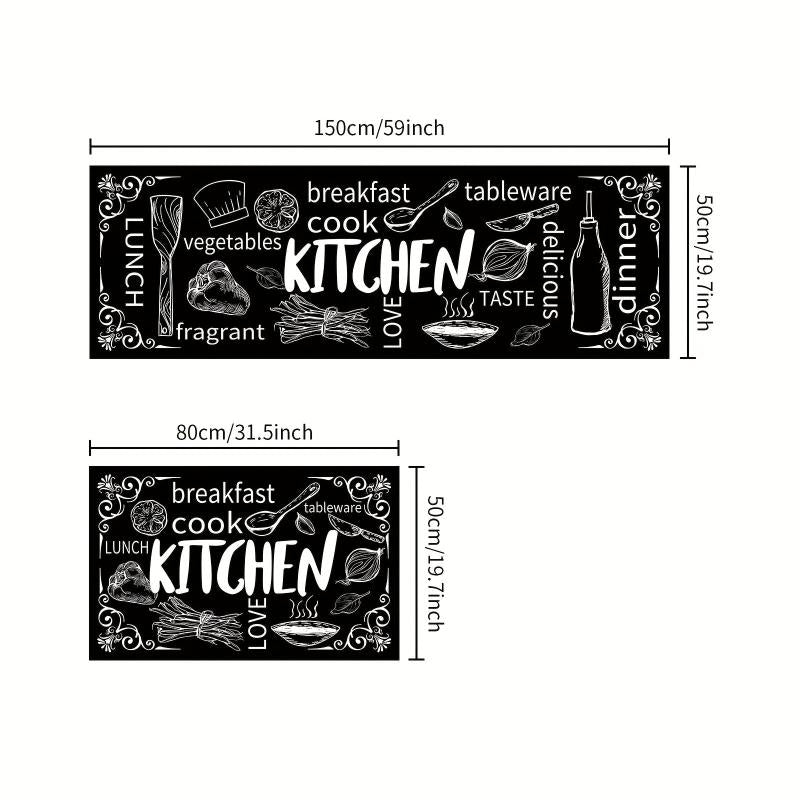 Anti Slip Polyester Kitchen Floor Mat Absorbent Bath Laundry Runner Rug