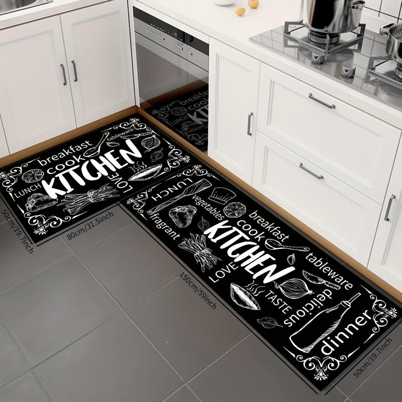 Anti Slip Polyester Kitchen Floor Mat Absorbent Bath Laundry Runner Rug