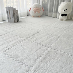 12pcs Plush Puzzle Foam Floor Mat Soft Interlocking Carpet