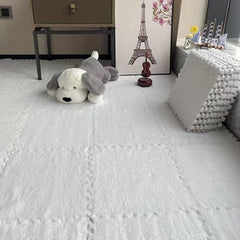 12pcs Plush Puzzle Foam Floor Mat Soft Interlocking Carpet