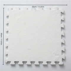 12pcs Plush Puzzle Foam Floor Mat Soft Interlocking Carpet