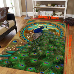 Peacock Floor Mat Painting Bathroom Rug Non Slip Absorbent Bathtub Mat