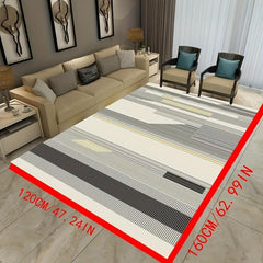 Geometric Living Room Carpet Non-slip TPR Backing Bedside Bedroom Floor Mat