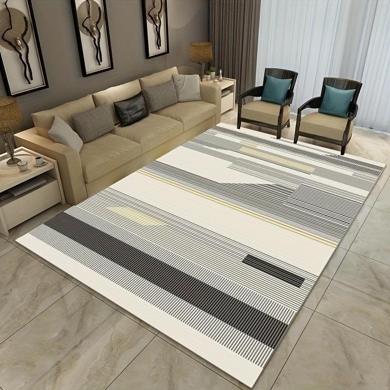 Geometric Living Room Carpet Non-slip TPR Backing Bedside Bedroom Floor Mat