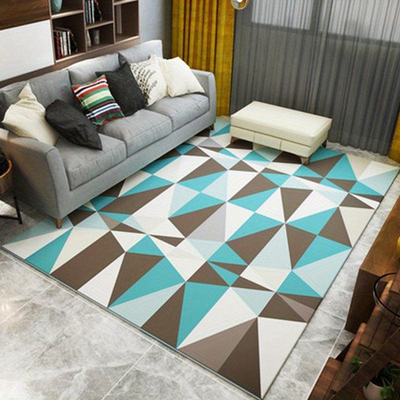 Geometric Living Room Carpet Non-slip TPR Backing Bedside Bedroom Floor Mat