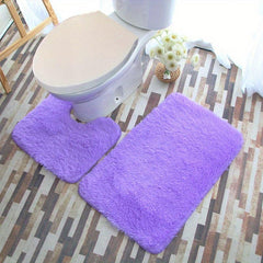 2pcs Waterproof Plush Bathroom Mats