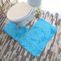 2pcs Waterproof Plush Bathroom Mats