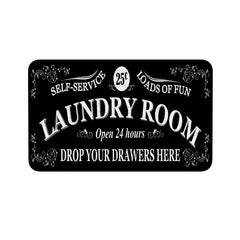 Vintage Laundry Room Kitchen Floor Mats Non Slip Waterproof Polyester