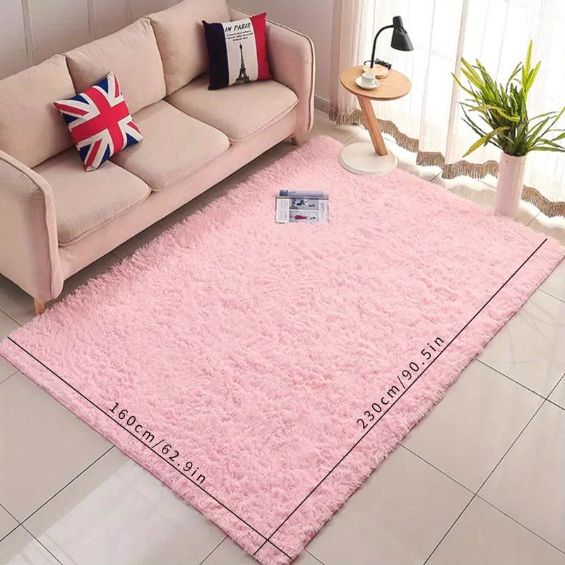 Pink Area Rug Living Room Bedroom Soft Plush Floor Mat
