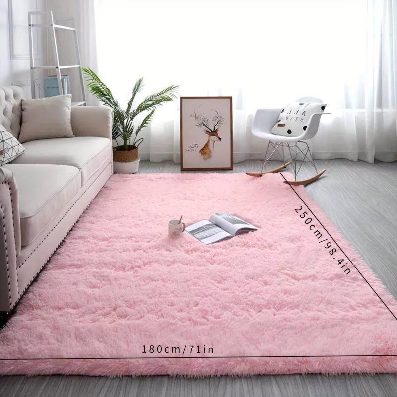 Pink Area Rug Living Room Bedroom Soft Plush Floor Mat