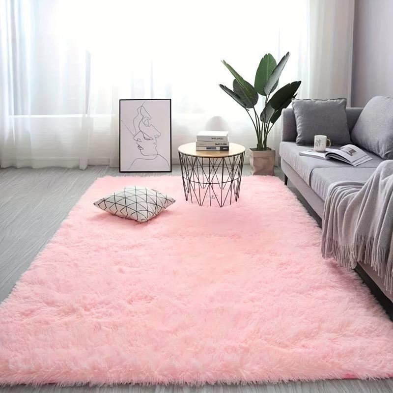 Pink Area Rug Living Room Bedroom Soft Plush Floor Mat