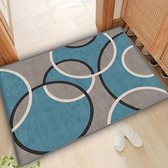 Contemporary Abstract Circles Easy Maintenance Soft Area Rug