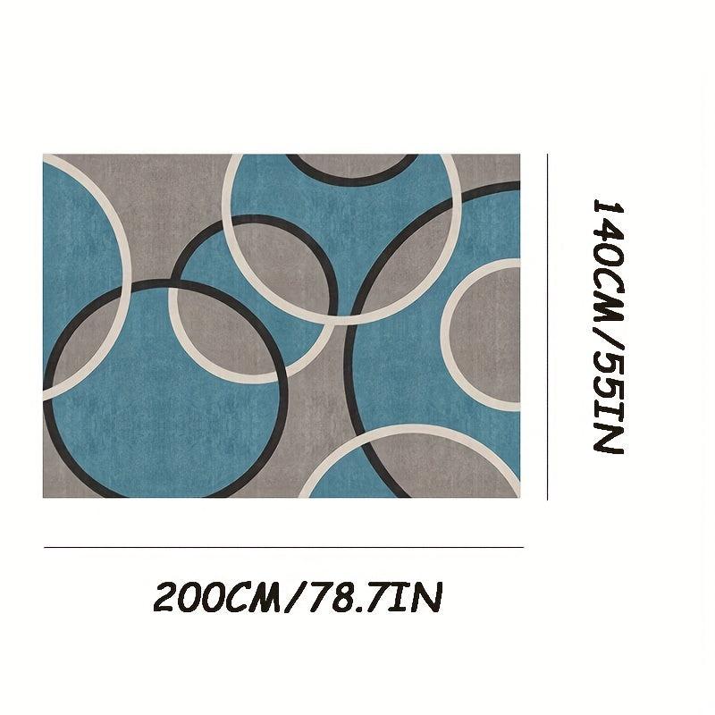 Contemporary Abstract Circles Easy Maintenance Soft Area Rug
