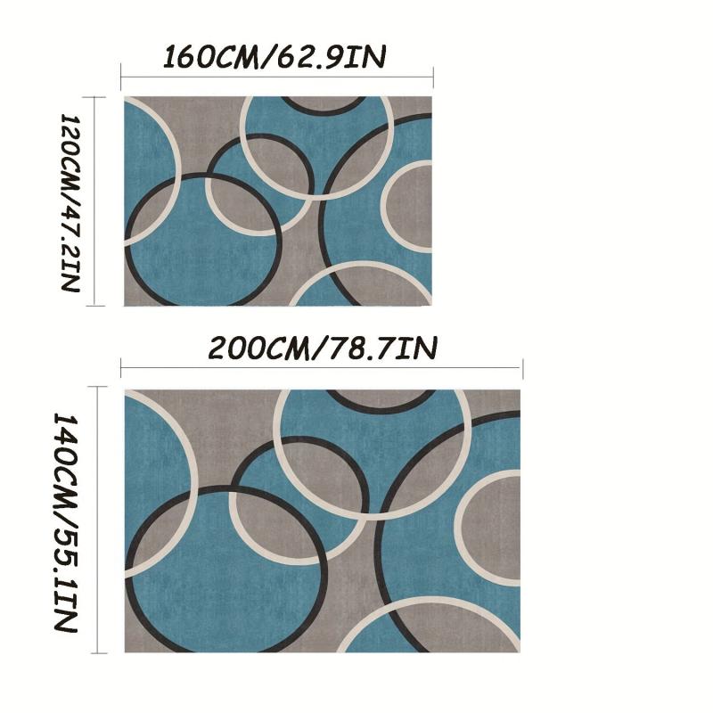 Contemporary Abstract Circles Easy Maintenance Soft Area Rug