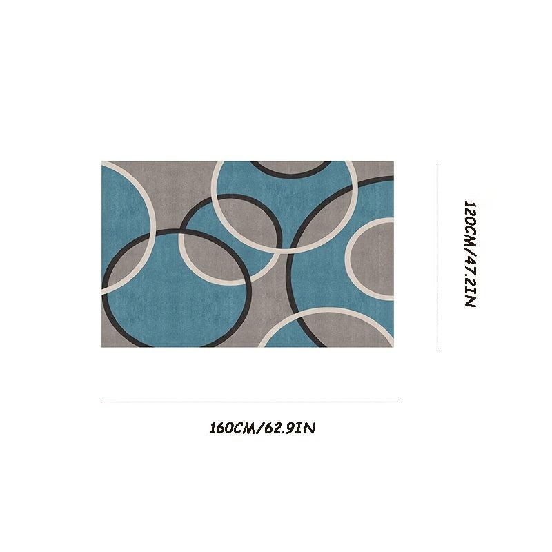 Contemporary Abstract Circles Easy Maintenance Soft Area Rug