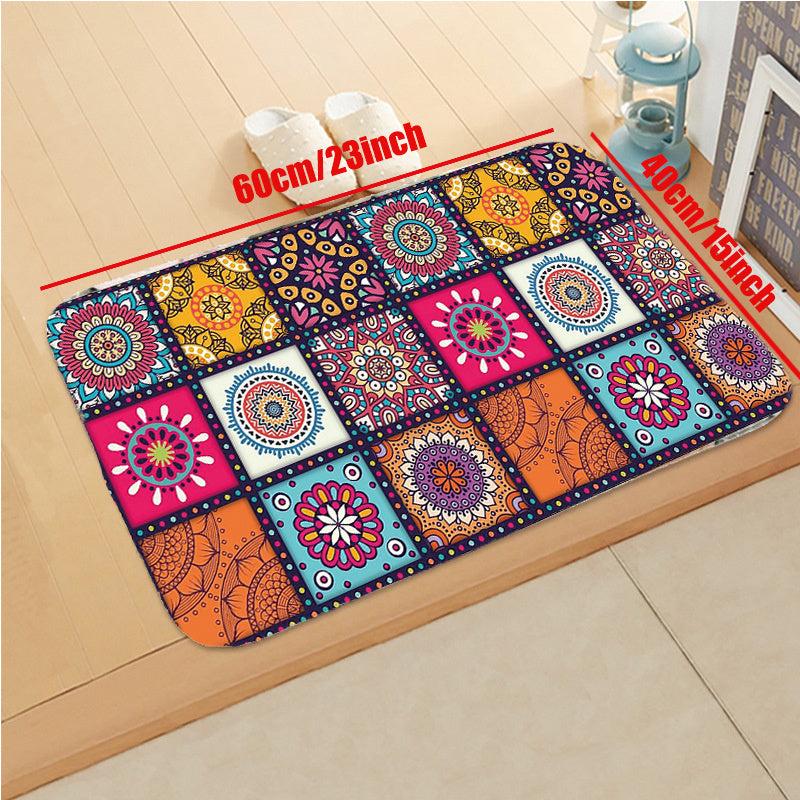 Boho Printed Kitchen Mat Non Slip Geometric Bath Mat