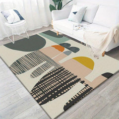 Geometric Area Rug TPR Backing Soft Carpet for Living Room