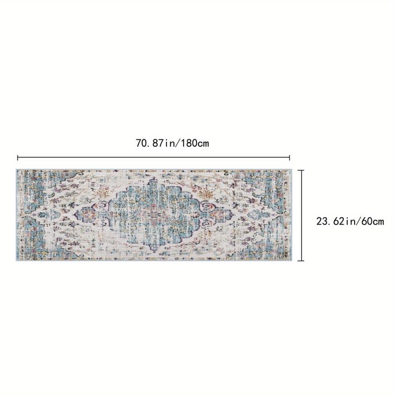 Vintage Boho Area Rugs Non-slip Persian Distressed Floor Mat