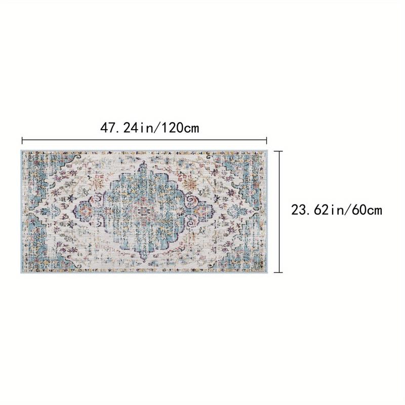 Vintage Boho Area Rugs Non-slip Persian Distressed Floor Mat