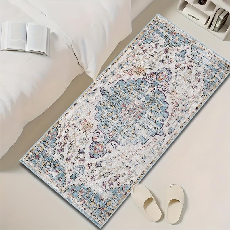 Vintage Boho Area Rugs Non-slip Persian Distressed Floor Mat