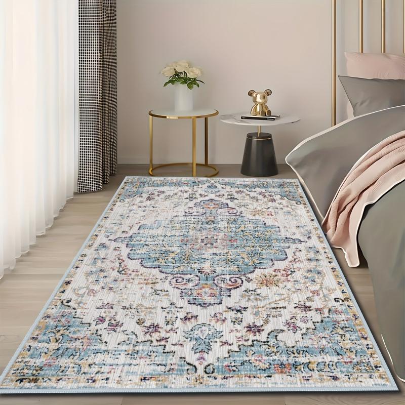 Vintage Boho Area Rugs Non-slip Persian Distressed Floor Mat