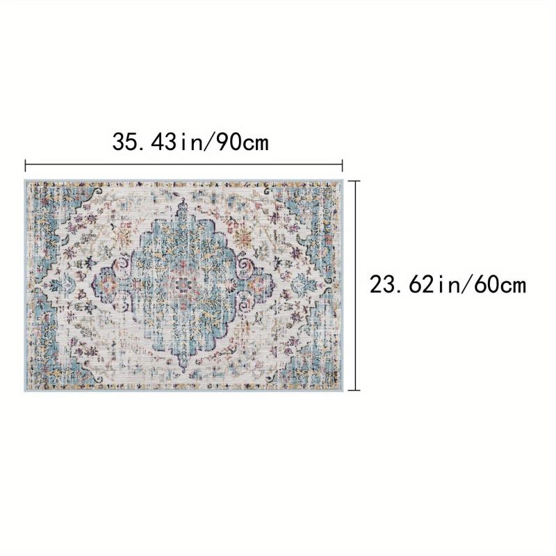 Vintage Boho Area Rugs Non-slip Persian Distressed Floor Mat