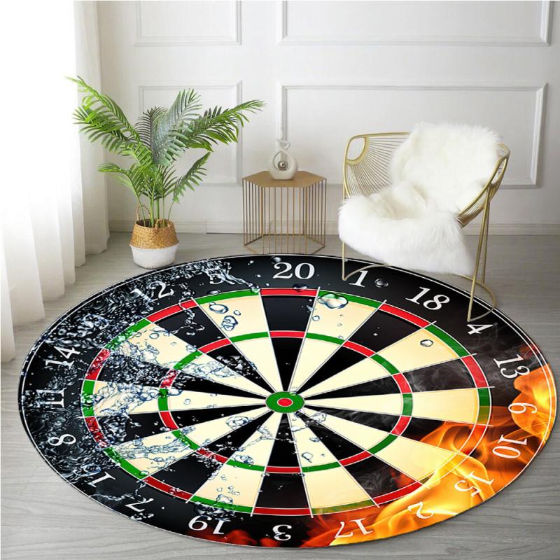 Round Area Rug Dartboard Pattern Non-slip Carpet 47.24in