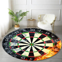 Round Area Rug Dartboard Pattern Non-slip Carpet 47.24in