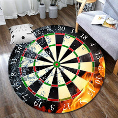 Round Area Rug Dartboard Pattern Non-slip Carpet 47.24in
