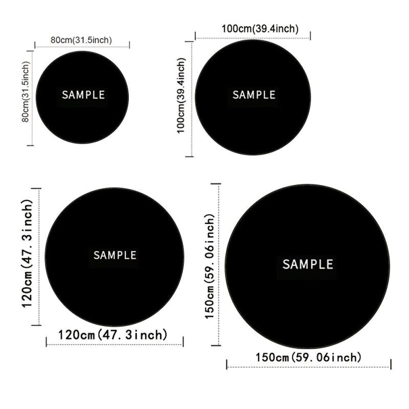 Round Area Rug Dartboard Pattern Non-slip Carpet 47.24in