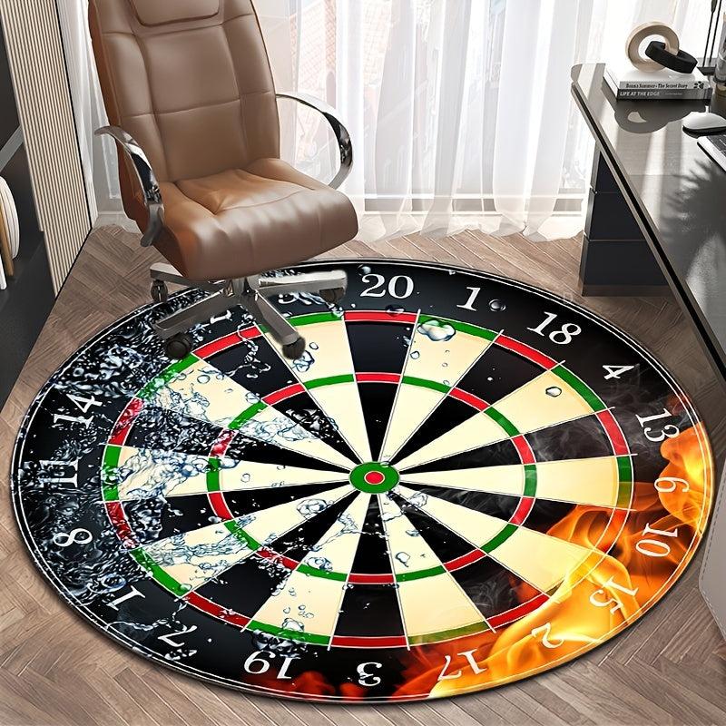 Round Area Rug Dartboard Pattern Non-slip Carpet 47.24in