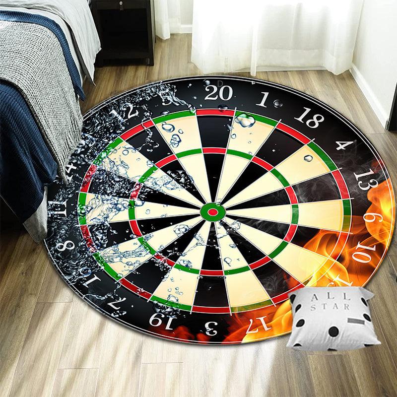 Round Area Rug Dartboard Pattern Non-slip Carpet 47.24in