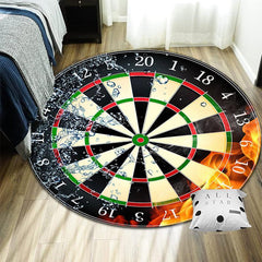 Round Area Rug Dartboard Pattern Non-slip Carpet 47.24in