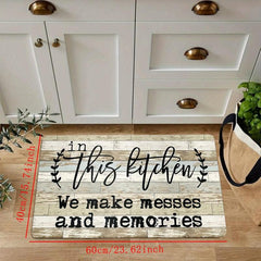 American Vintage Wooden Kitchen Carpet Letter Printed Strip Floor Mat
