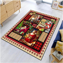 Christmas Decoration Carpet Santa Claus Carpet Non slip Waterproof