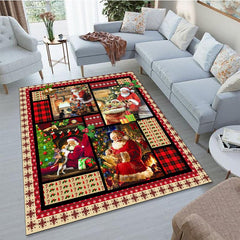 Christmas Decoration Carpet Santa Claus Carpet Non slip Waterproof