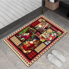 Christmas Decoration Carpet Santa Claus Carpet Non slip Waterproof