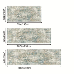 Stylish Vintage Boho Runner Rug Non Slip Waterproof Stain Resistant