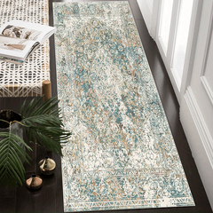 Stylish Vintage Boho Runner Rug Non Slip Waterproof Stain Resistant