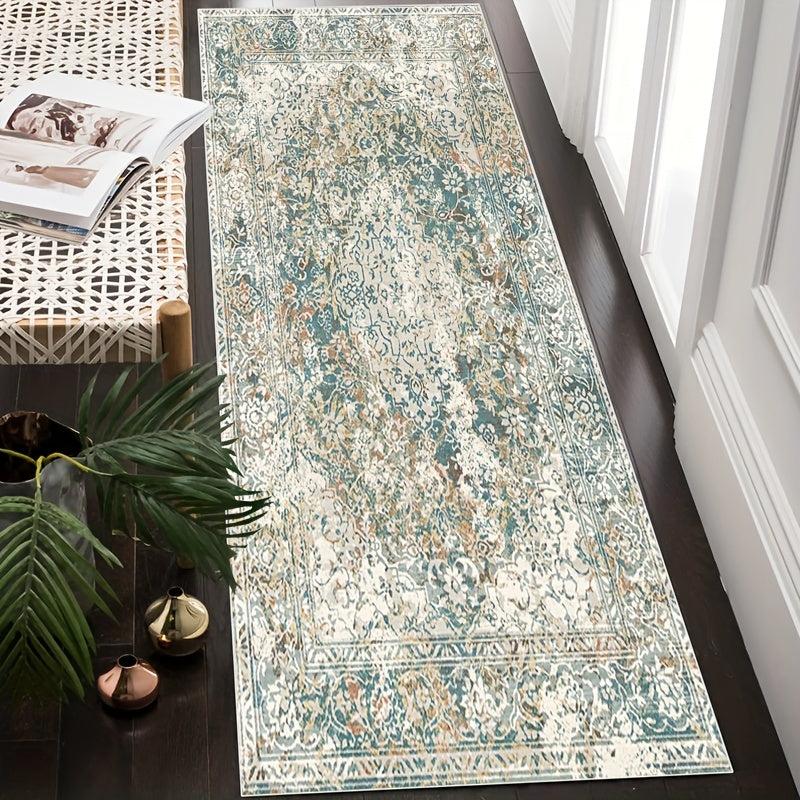 Stylish Vintage Boho Runner Rug Non Slip Waterproof Stain Resistant