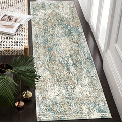 Stylish Vintage Boho Runner Rug Non Slip Waterproof Stain Resistant