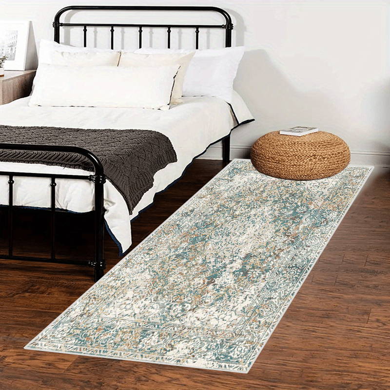 Stylish Vintage Boho Runner Rug Non Slip Waterproof Stain Resistant