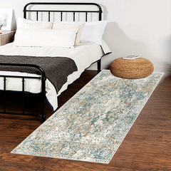 Stylish Vintage Boho Runner Rug Non Slip Waterproof Stain Resistant