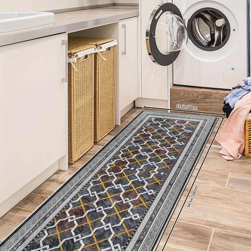 Traditional Geometric Laundry Room Runner Rugs Extra Long Oriental Hallway Rug