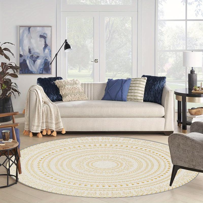 Non-Slip Ivory Beige Area Rug - Absorbs Moisture - Perfect for Bathroom