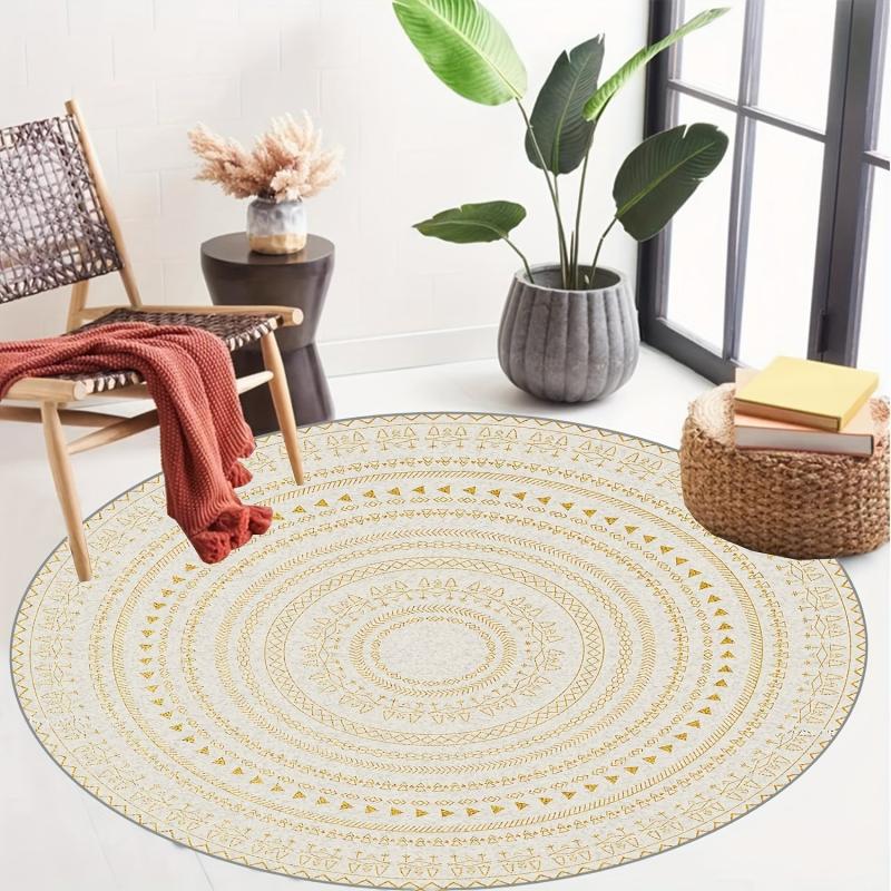 Non-Slip Ivory Beige Area Rug - Absorbs Moisture - Perfect for Bathroom