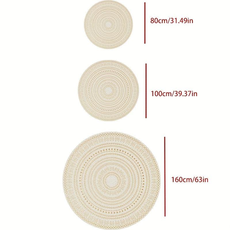 Non-Slip Ivory Beige Area Rug - Absorbs Moisture - Perfect for Bathroom